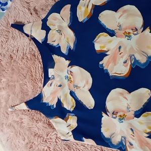 Large flower print blouse